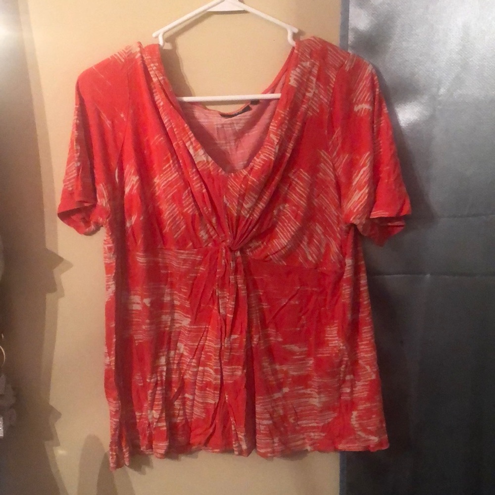 apt .9 tie dye orange and cream shirt